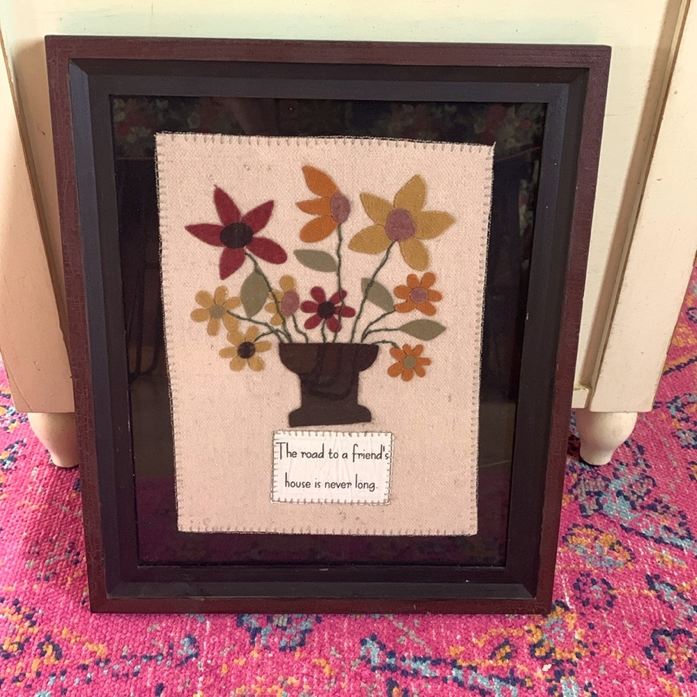 Beautiful Layered vintage/rural/toll Embroider stitched wall hanging…